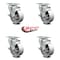 Service Caster 4 Inch Semi Steel Wheel Swivel Top Plate Caster Set with Brake SCC-20S415-SSR-TLB-4 - alternate 4